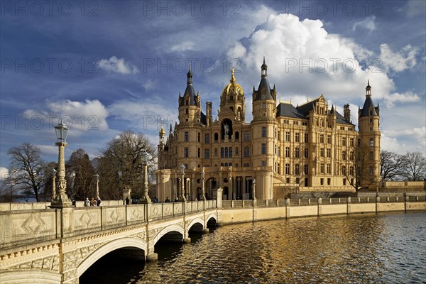 Schwerin Castle with the Castle Bridge to the Castle Island