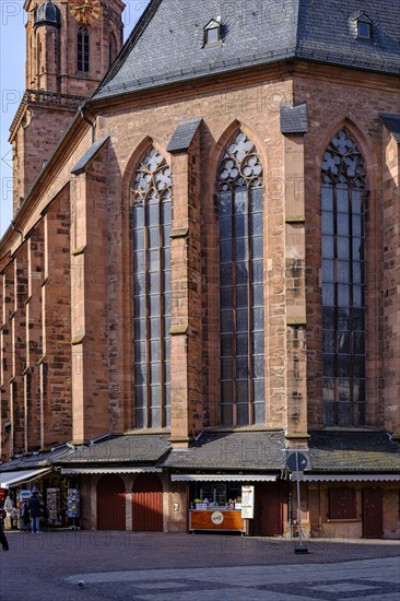 The Heiliggeistkirche on the market square in the old town of Heidelberg