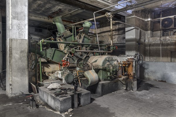 Industrial machine in a former paper factory