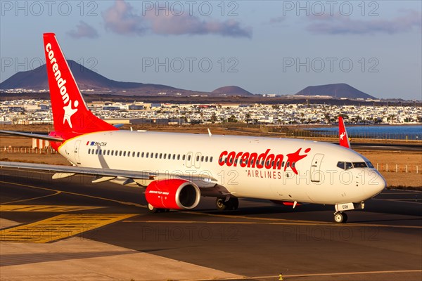 A Corendon Airlines Boeing 737-800 aircraft with registration number 9H-CXH at Lanzarote Airport
