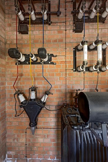 Obsolete electrical lines over transformer in transformer house