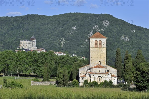 The basilica Saint-Just de Valcabrere in Romanesque style and the Saint-Bertrand-de-Comminges Cathedral at Comminges