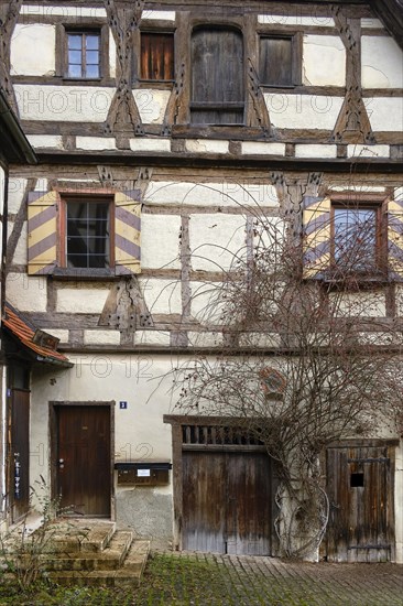 Historic half-timbered building of the complex of the former Benedictine monastery of Blaubeuren
