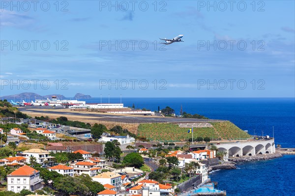A Boeing 737 MAX 8 aircraft of Enter Air with registration SP-EXB at Madeira Airport
