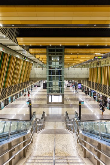 Metro Singapore underground at the Woodlands underground station on the Thomson East Coast Line in Singapore