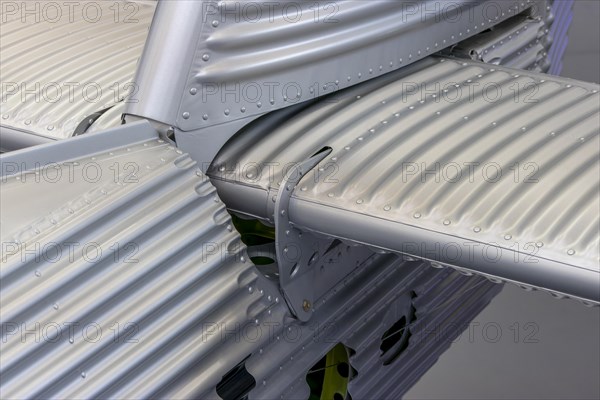 Detail of a Junkers aircraft made of aluminium