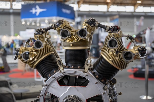 Detail view of a radial engine