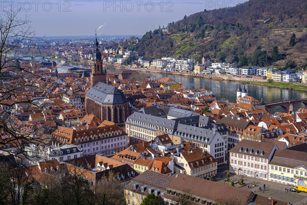 View from the ruins of Heidelberg Castle over the historic old town and the Neckar River