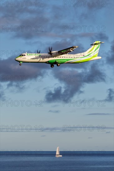 An ATR 72-600 aircraft of Binter Canarias with registration EC-MVI at Lanzarote Airport