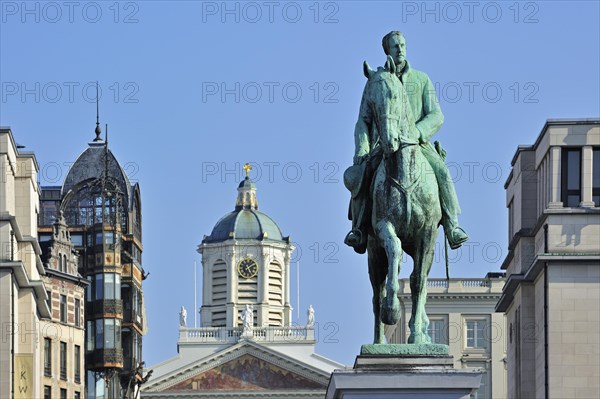 Equestrian statue of king Albert I at the Kunstberg