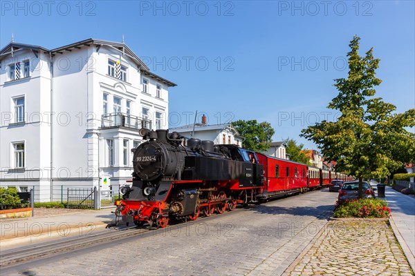 Steam train of the Baederbahn Molli railway Steam locomotive in Bad Doberan