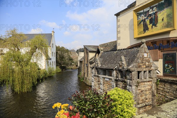 Artists' village of Pont-Aven in the Cornouaille at the beginning of the estuary of the river Aven into the Atlantic Ocean