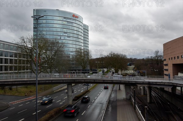 A lettering of the company e.on at their headquarters in Essen