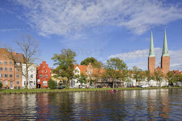 An der Obertrave and the Dom zu Luebeck Cathedral