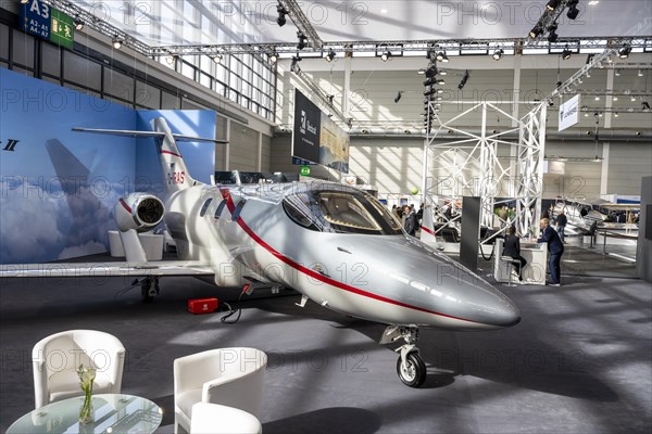 Twin-engine business jet of the manufacturer Honda Aircraft Company at the international trade fair for general aviation AERO Friedrichshafen 2023