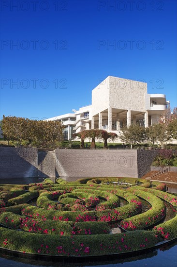 Park with fountain at the Getty Center