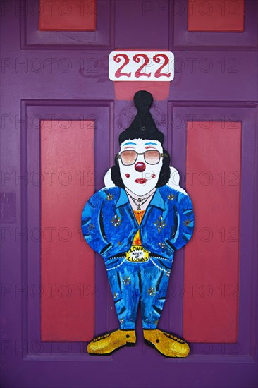 Door with Elvis Presley in Clown Costume