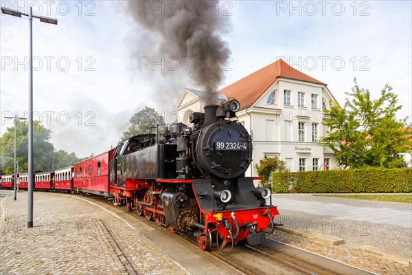 Steam train of the Baederbahn Molli railway Steam locomotive in Bad Doberan