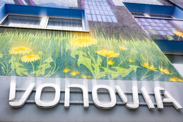 A sign of the company vonovia at a district office in Essen