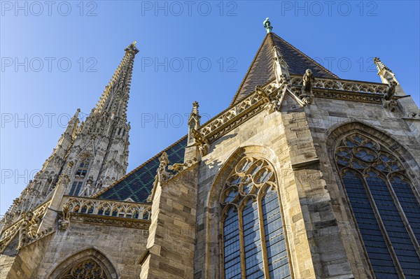 South tower of St. Stephen's Cathedral with Gothic facade