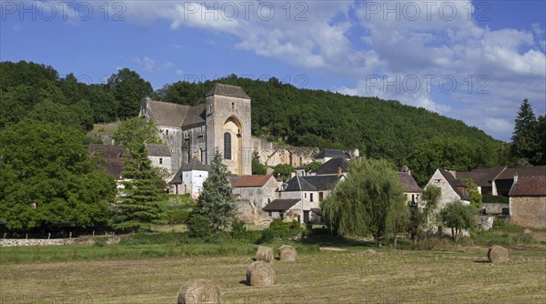 The medieval village Saint-Amand-de-Coly with its fortified Romanesque abbey church