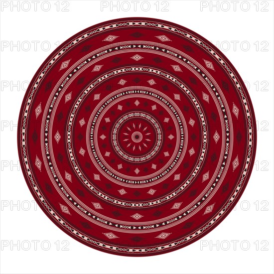 Tunisian embroidery inspired round design element