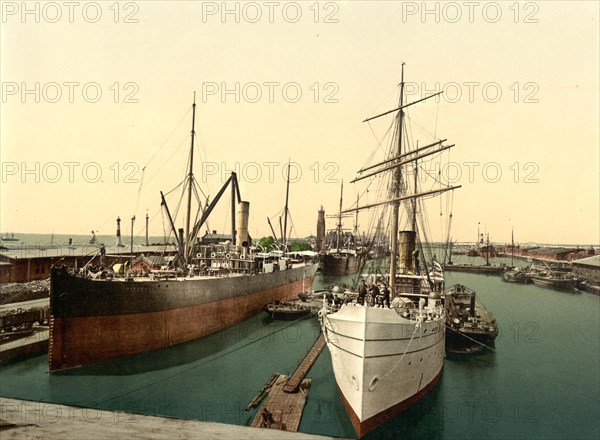 The new harbour and the lighthouse in Bremerhaven