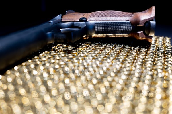 Elegant Semiautomatic 9mm Handgun Leaning on Bullet Ammunition in Switzerland