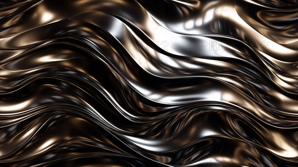 Seamless tile of metalic wavy abstract background