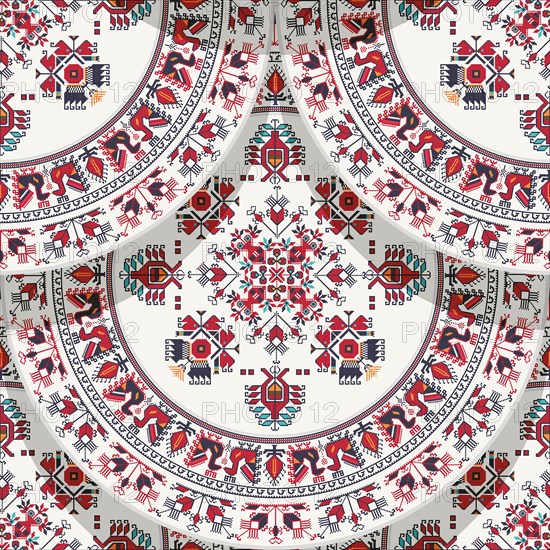 Traditional Bulgrarian embroidery seamless pattern