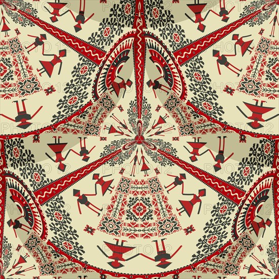 Romanian embroidery seamless pattern vector design