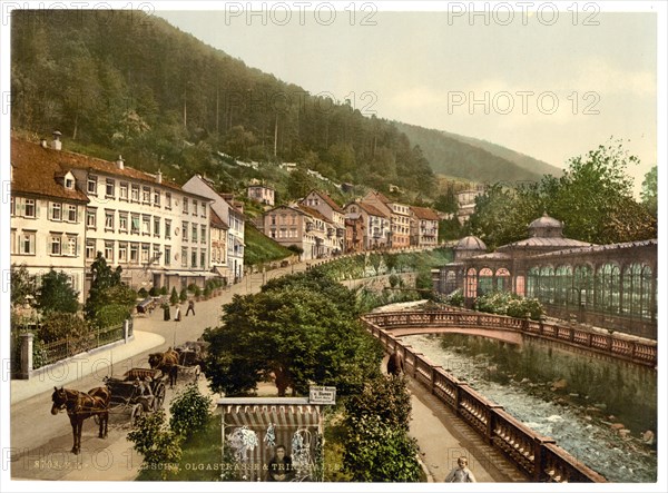 The Olgastrasse in Wildbad in the Black Forest in Baden-Wuerttemberg