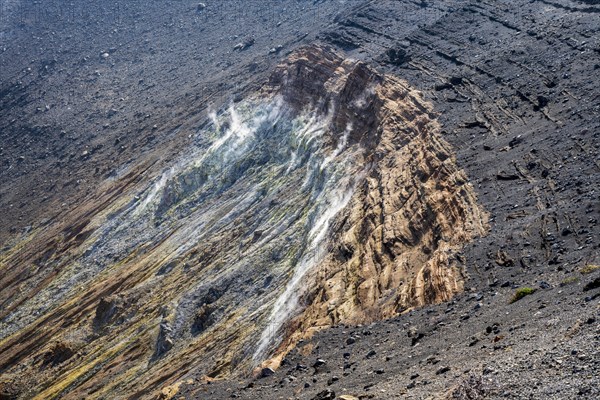 Sulphur fumes in the great crater