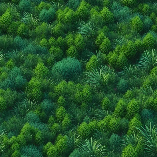 Seamless tile overhead of green outdoor growth