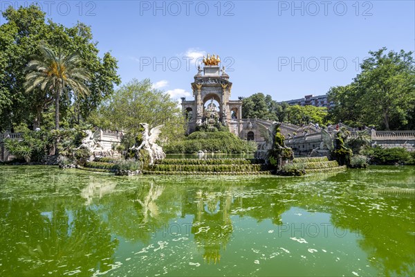 Fountain Font de la Cascada with waterfall and fountain