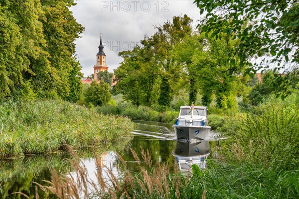 Motorboat on the Templin Canal