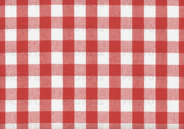 Chequered red cotton fabric texture