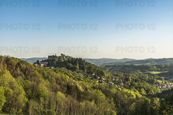 View of the Odenwald and the village of Lindenfels