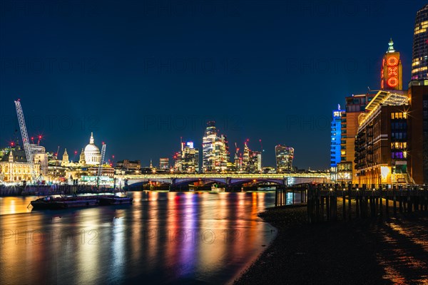 Blackfriars Bridge and Skyscrapers over River Thames