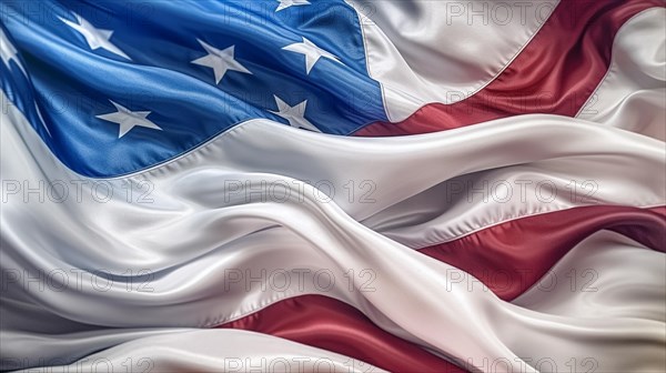 Silk american flag abstract