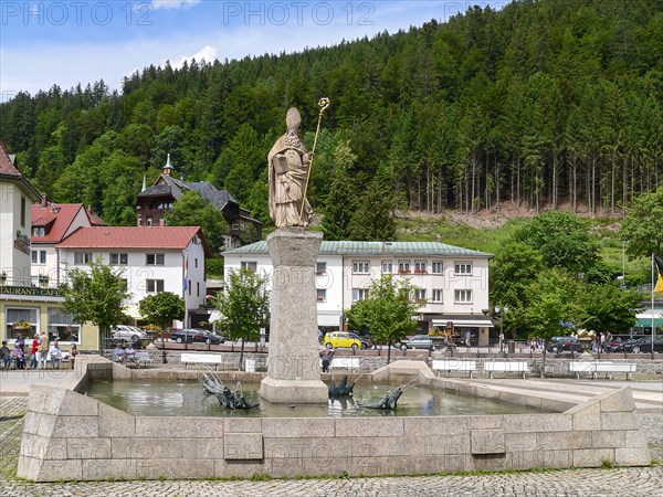 Blasius Fountain on the Cathedral Square in Sankt Blasien