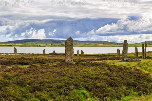 Neolithic stone circle by a loch