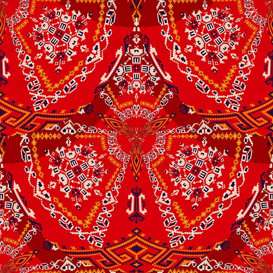 Romanian embroidery seamless pattern vector design