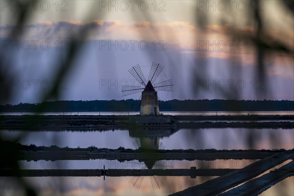 Windmill at sunset