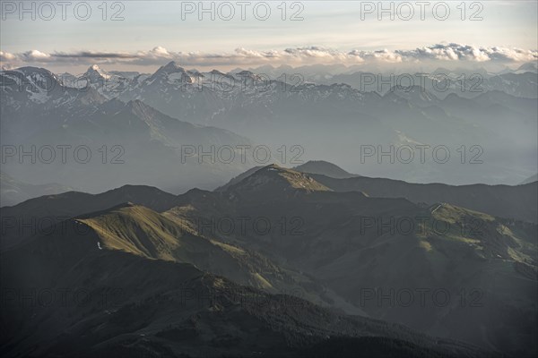 Mountain panorama in the evening light