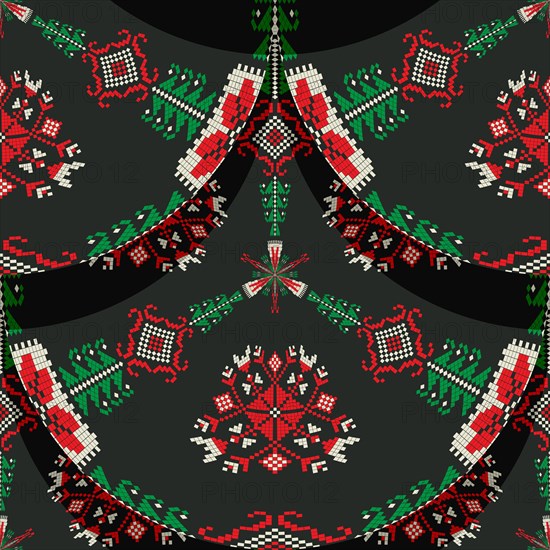 Romanian embroidery seamless pattern vector design