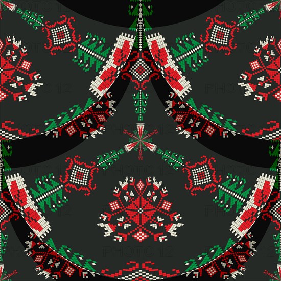 Romanian embroidery seamless pattern vector design