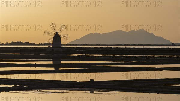 Windmill at sunset