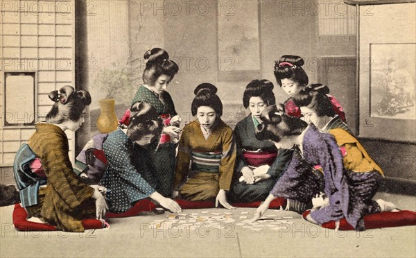 Girls playing Uta-Garuta