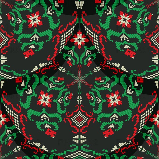 Romanian embroidery seamless pattern vector design